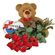 red roses with teddy and chocolates. China